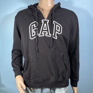 Gap Black Hoodie With Embroidered Patch Logo (Men’s XL) Pullover Sweatshirt